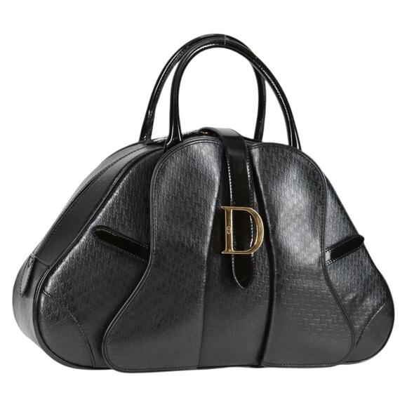 DIOR Double Saddle Bag Trotter Canvas Hand Bag Black - Picture 1 of 14